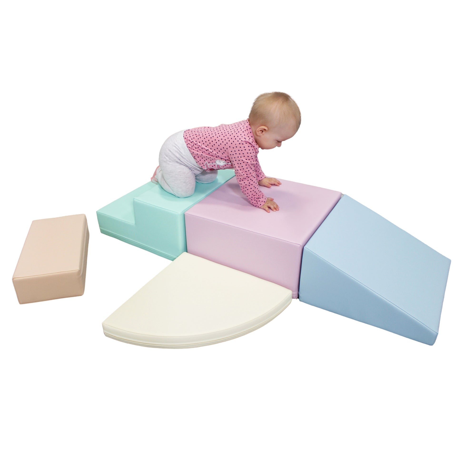 Soft Play Pastel Corner Climber Foam Block Set for Kids