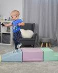 Soft Play Pastel Corner Climber Foam Block Set for Kids
