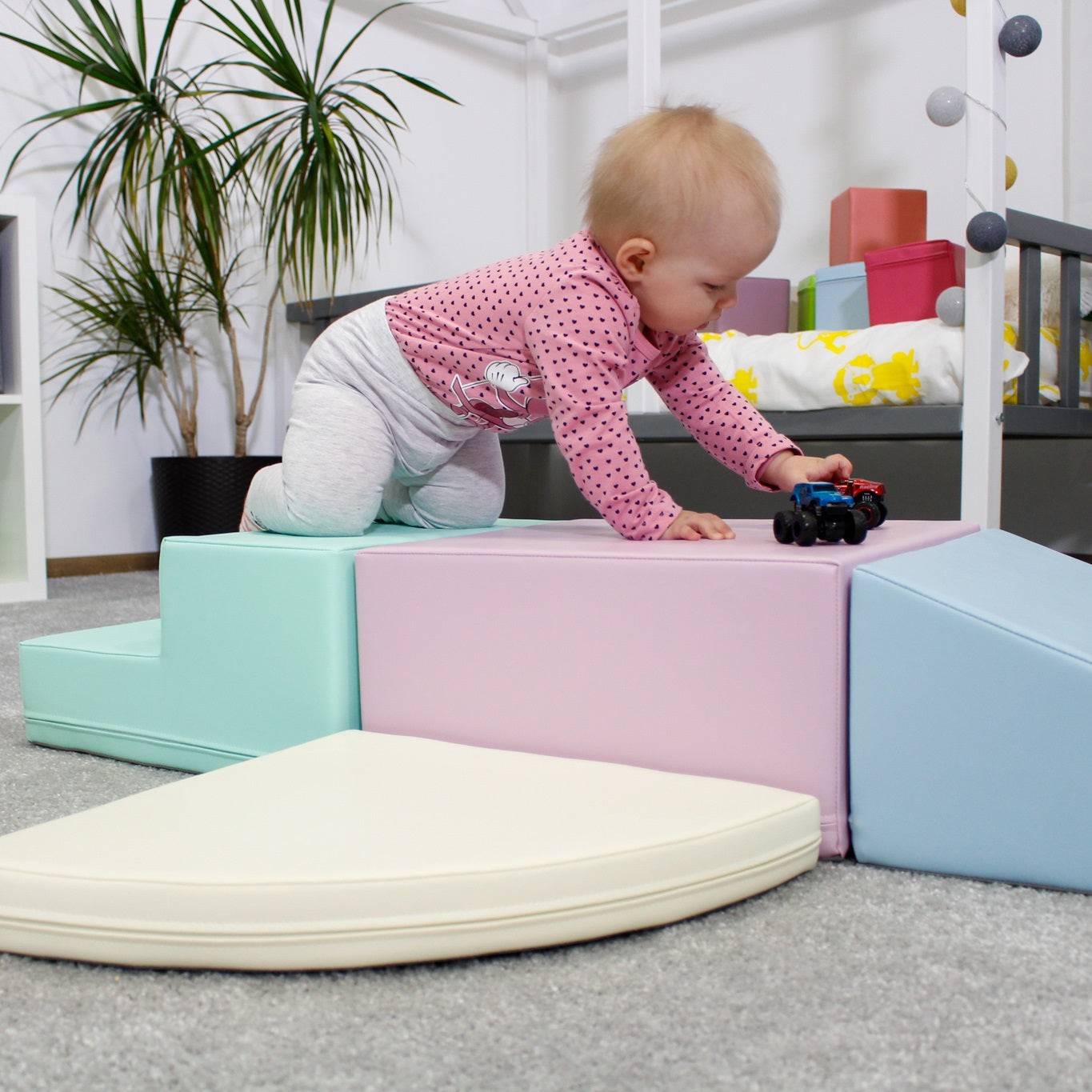 Soft Play Pastel Corner Climber Foam Block Set for Kids