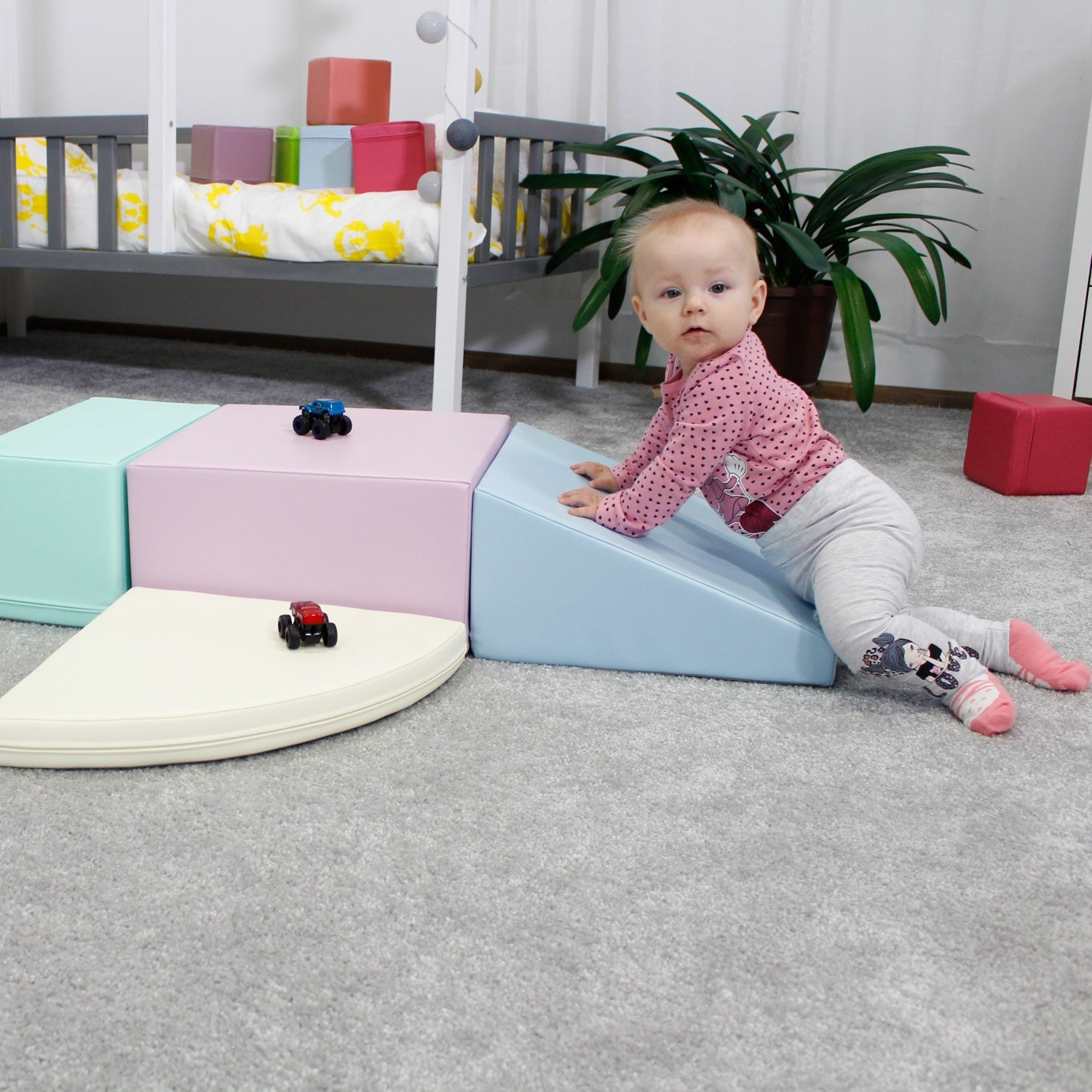 Soft Play Pastel Corner Climber Foam Block Set for Kids