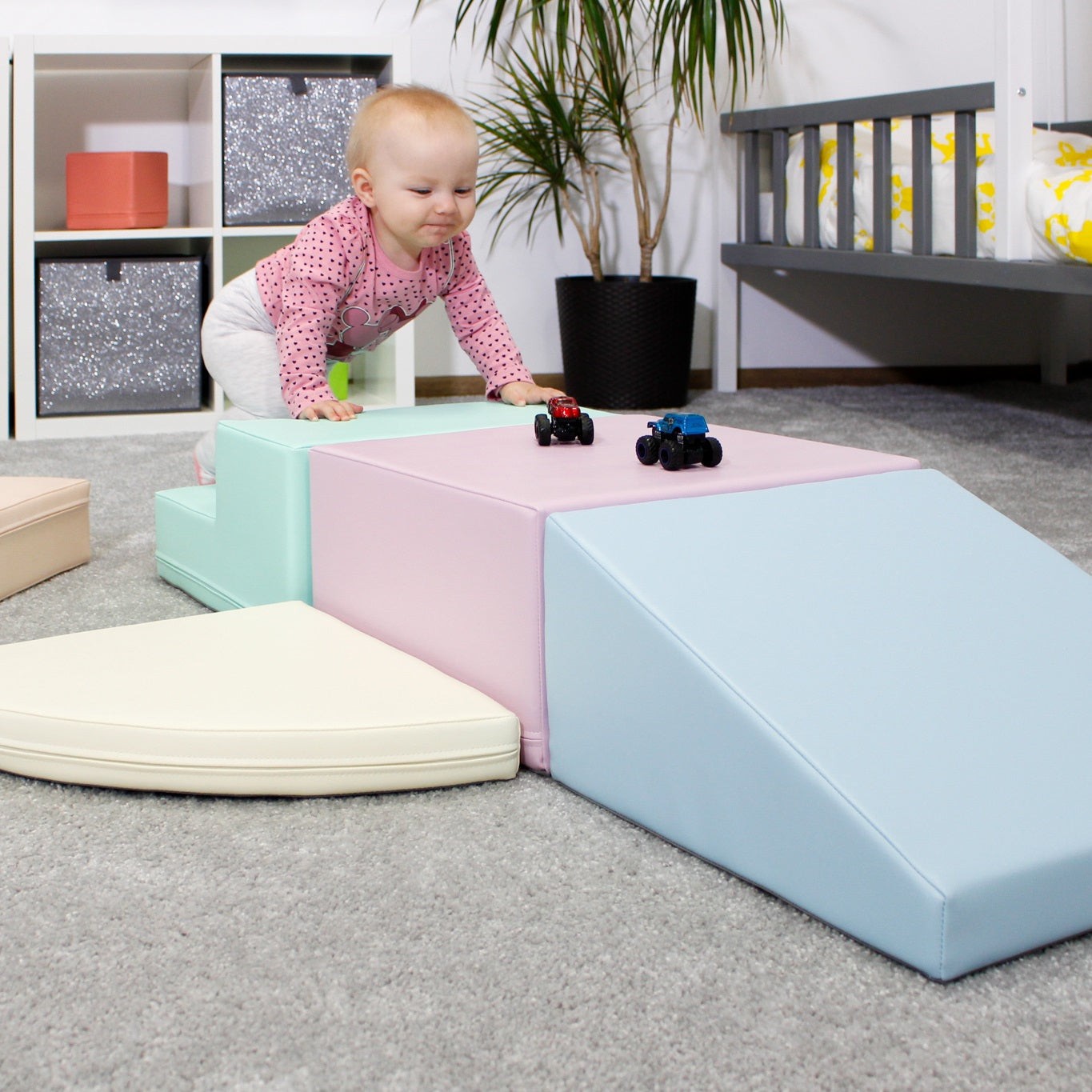 Soft Play Pastel Corner Climber Foam Block Set for Kids