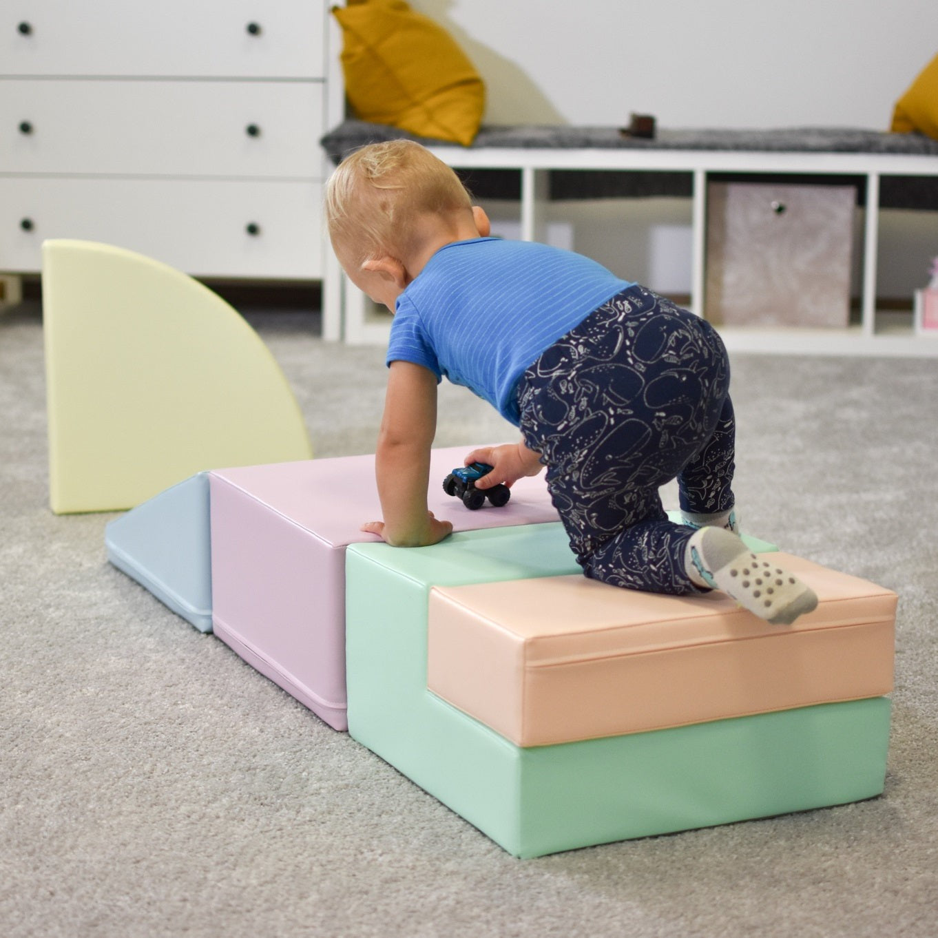 Soft Play Pastel Corner Climber Foam Block Set for Kids