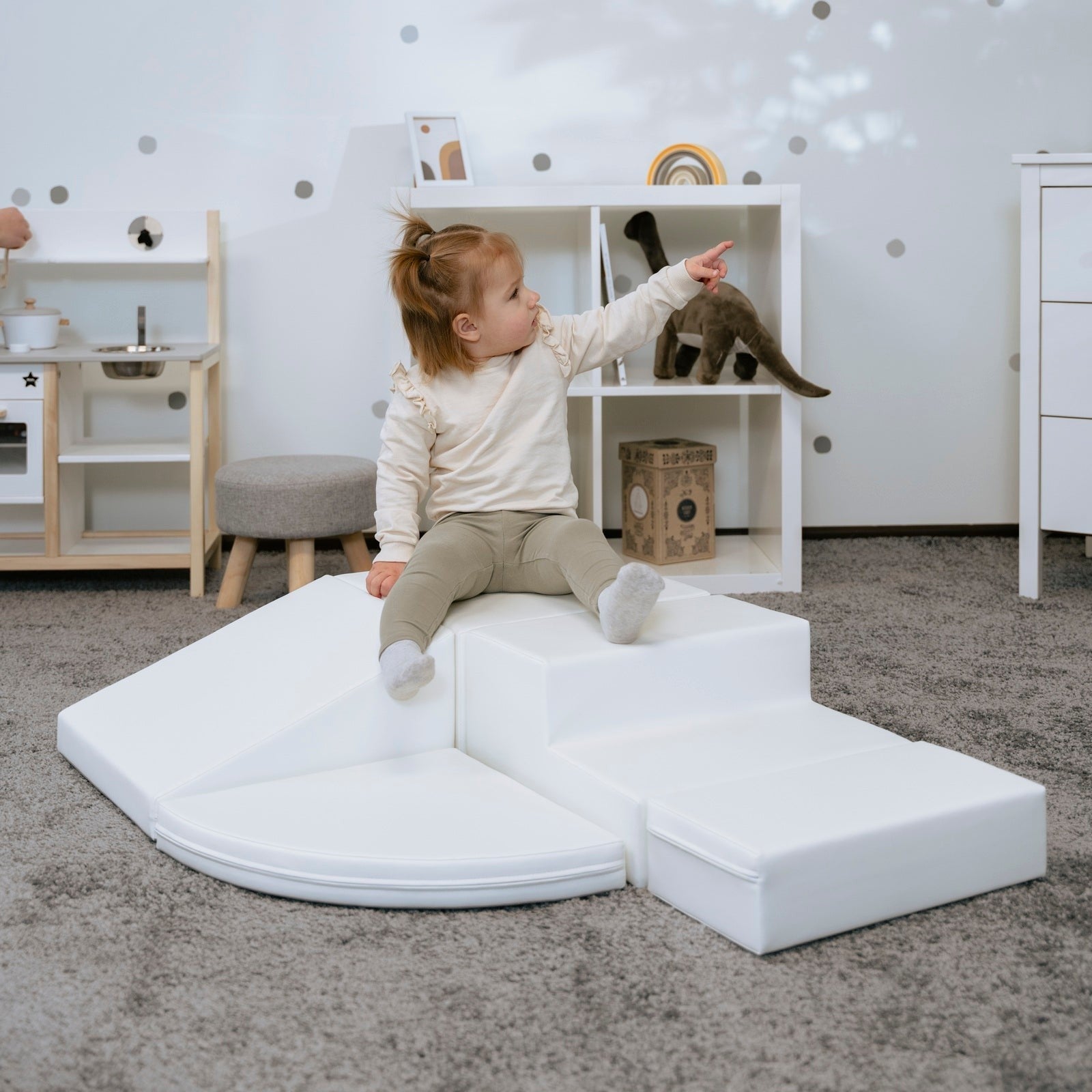 Soft Play White Foam Climber Set for Kids