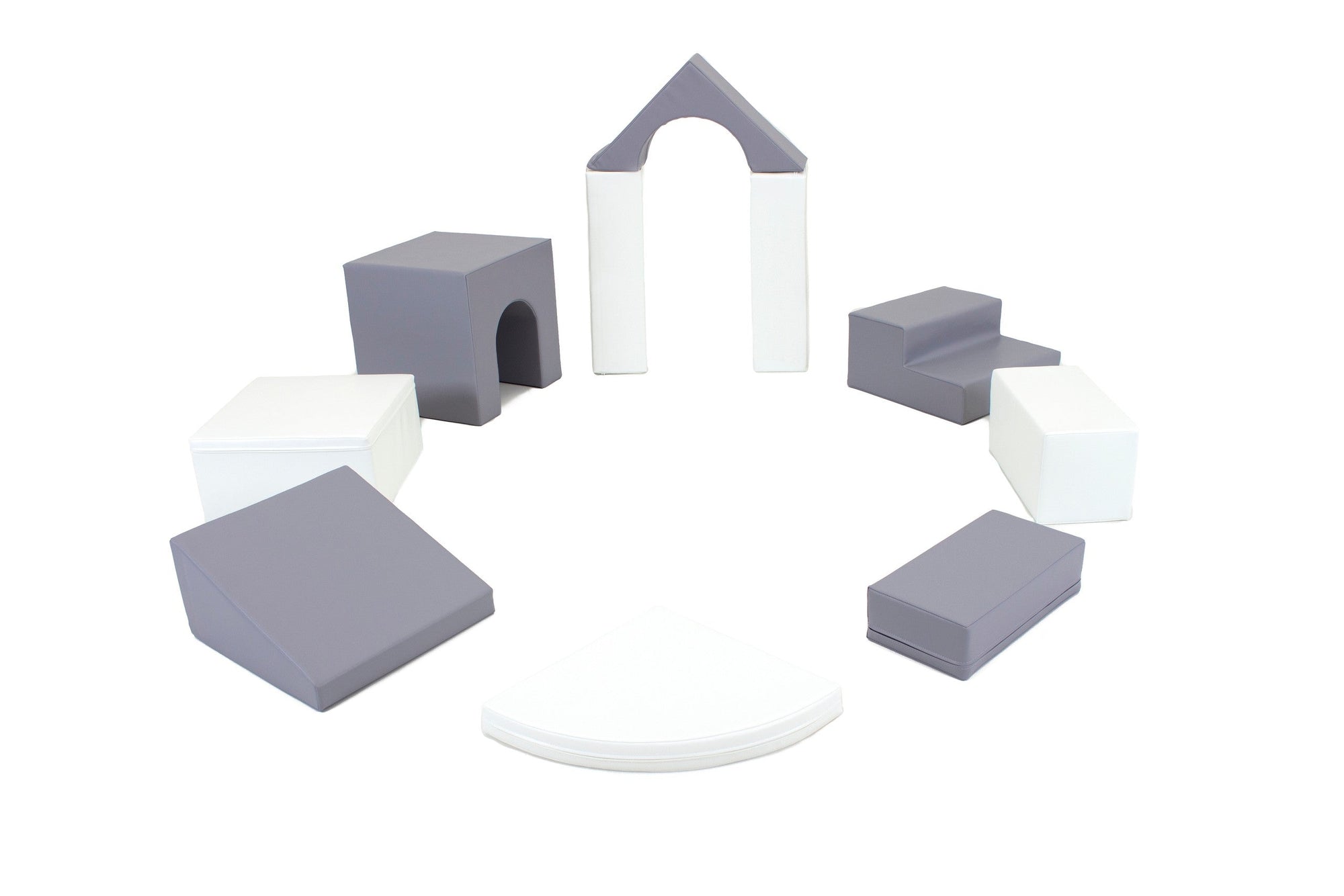 Soft Play Ten Foam Block Set Grey and White