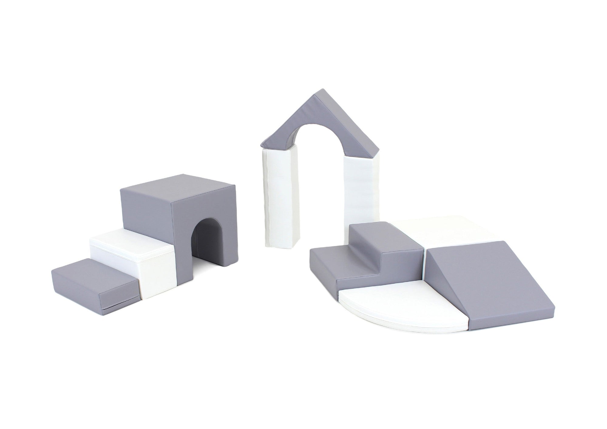 Soft Play Ten Foam Block Set Grey and White