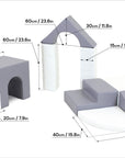 Soft Play Ten Foam Block Set Grey and White
