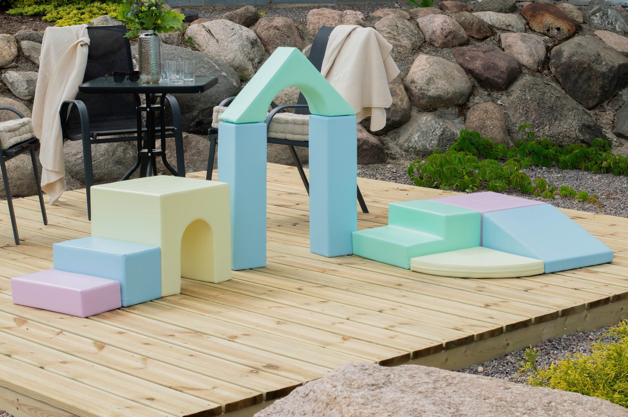 Soft Play Foam Block Set in Light Pastels