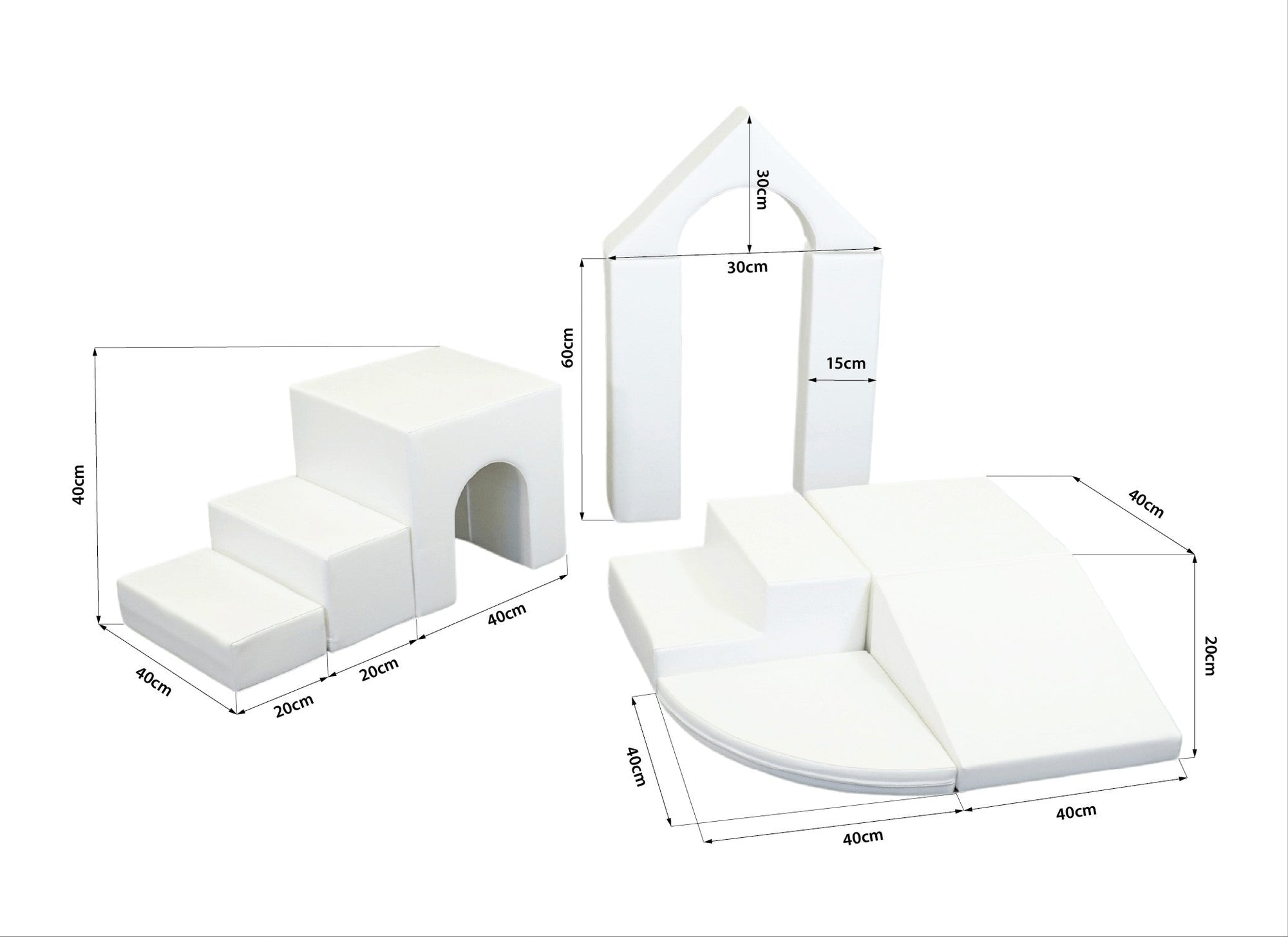 Soft Play Foam Block Set in White