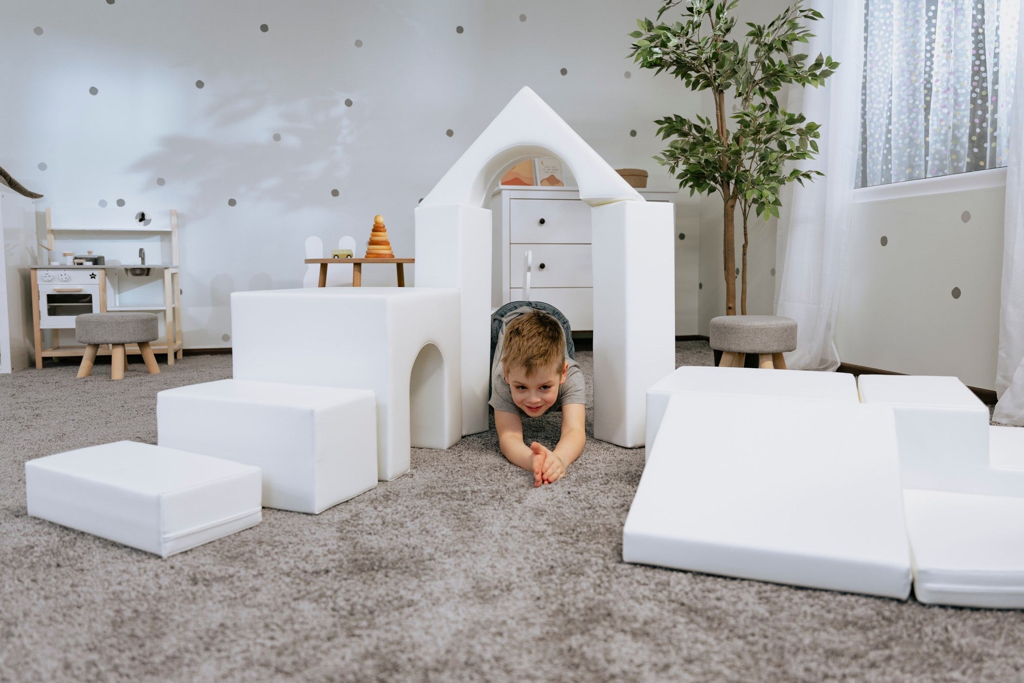 Soft Play Foam Block Set in White