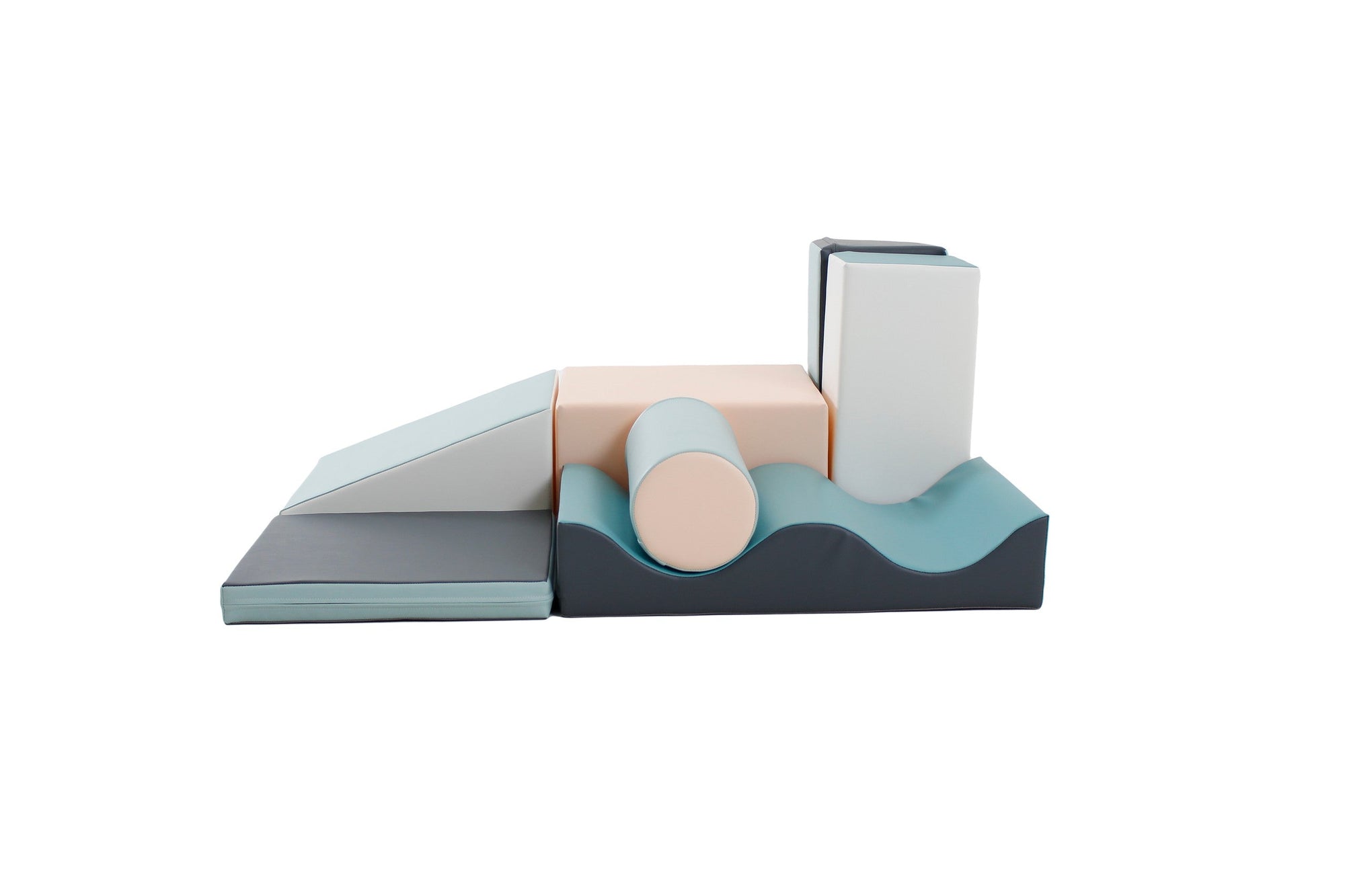 Seven Piece Soft Play Block Set in Light Pastels