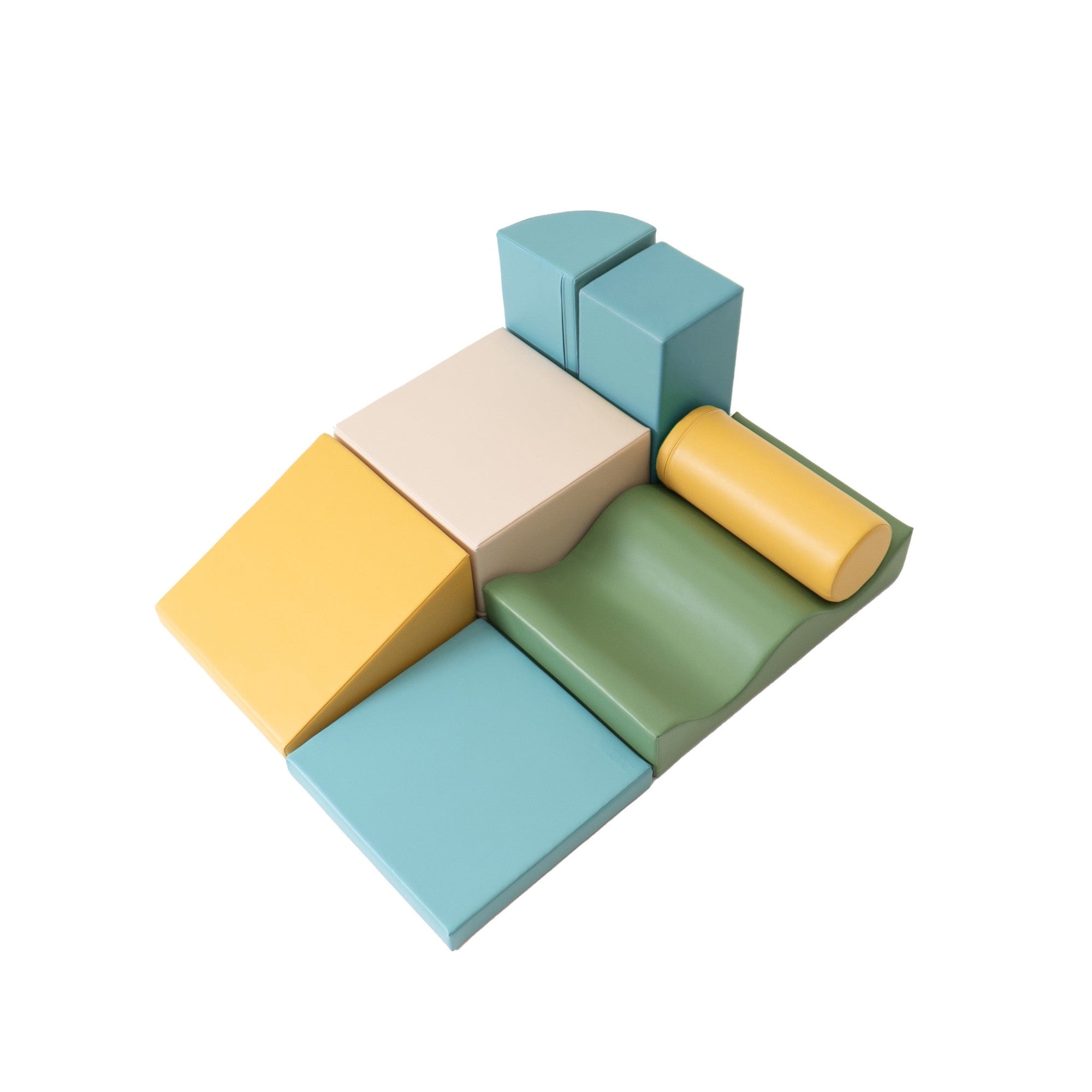 Soft Play Seven Foam Block Set in Pastel Turquoise