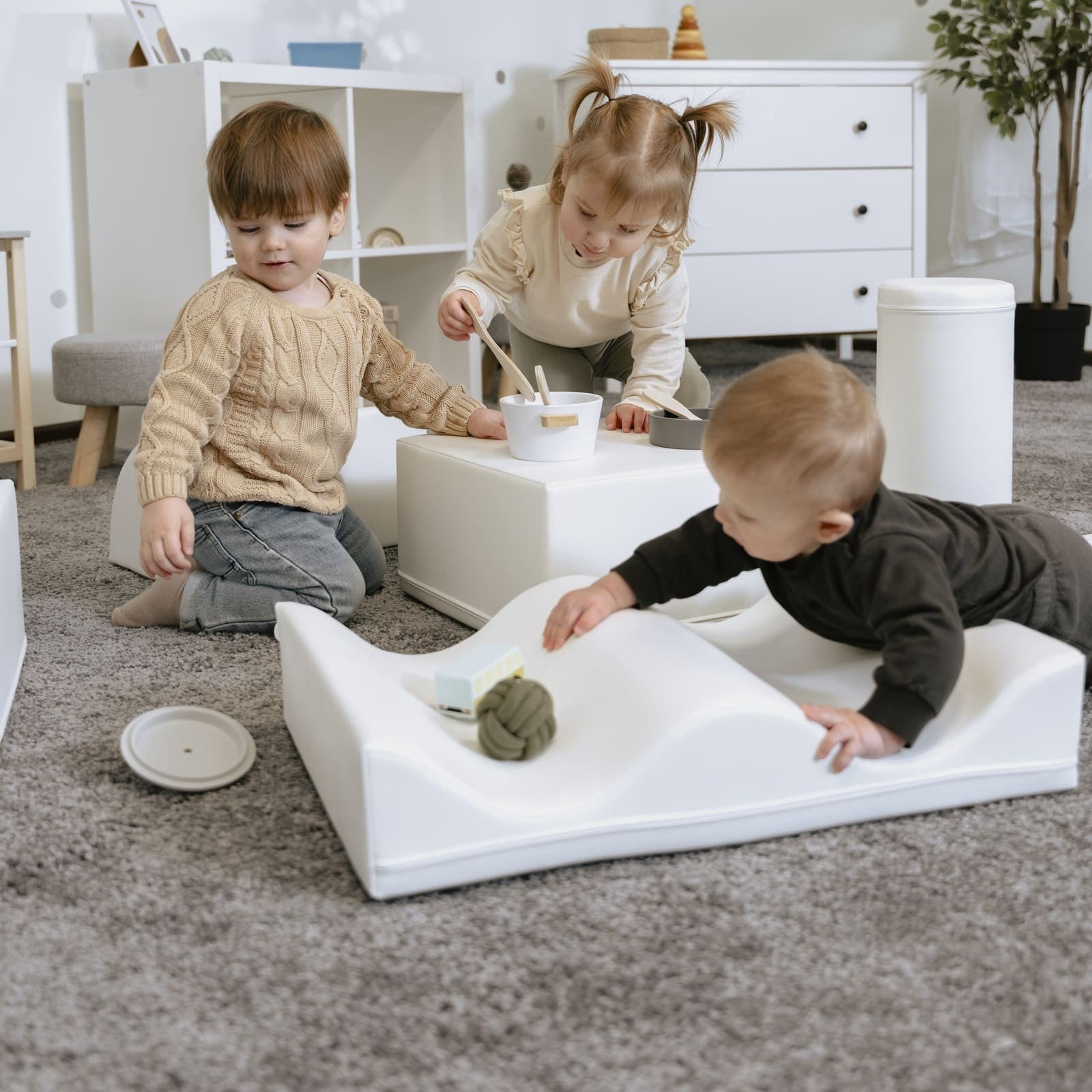 Soft Play Seven Foam Block Set in White
