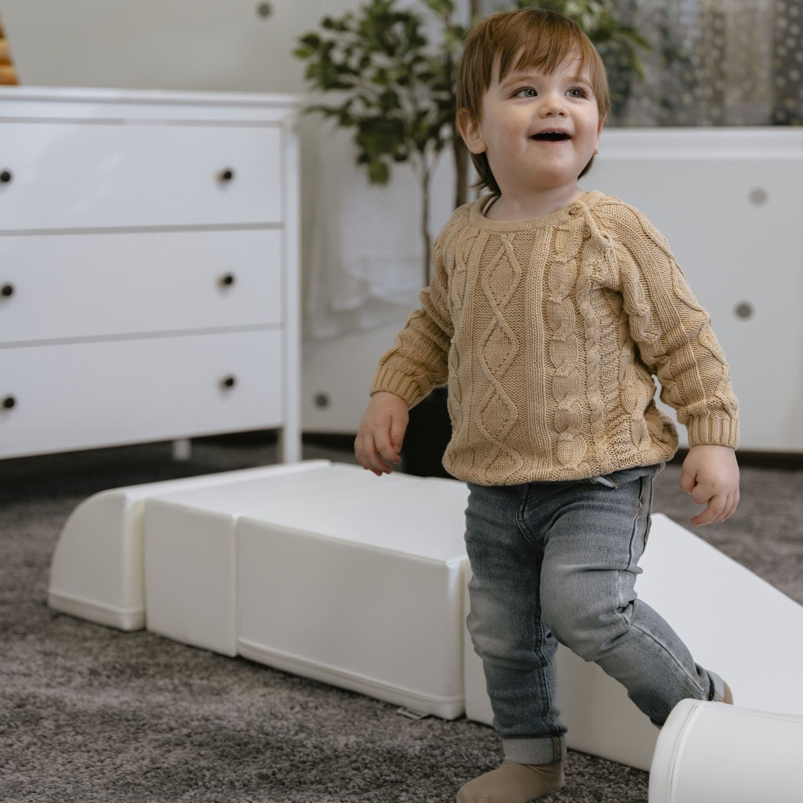 Soft Play Seven Foam Block Set in White