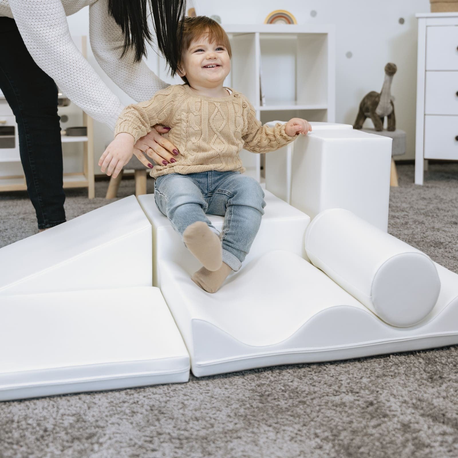 Soft Play Seven Foam Block Set in White