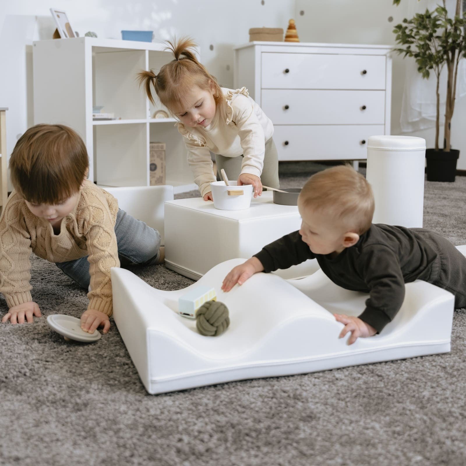 Soft Play Seven Foam Block Set in White