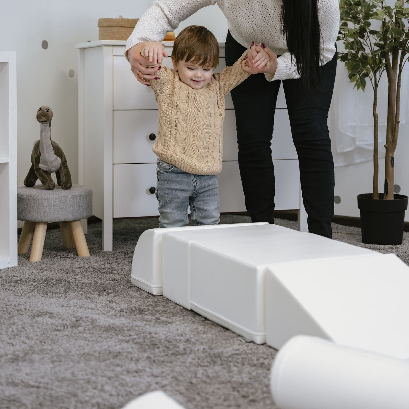 Soft Play Seven Foam Block Set in White