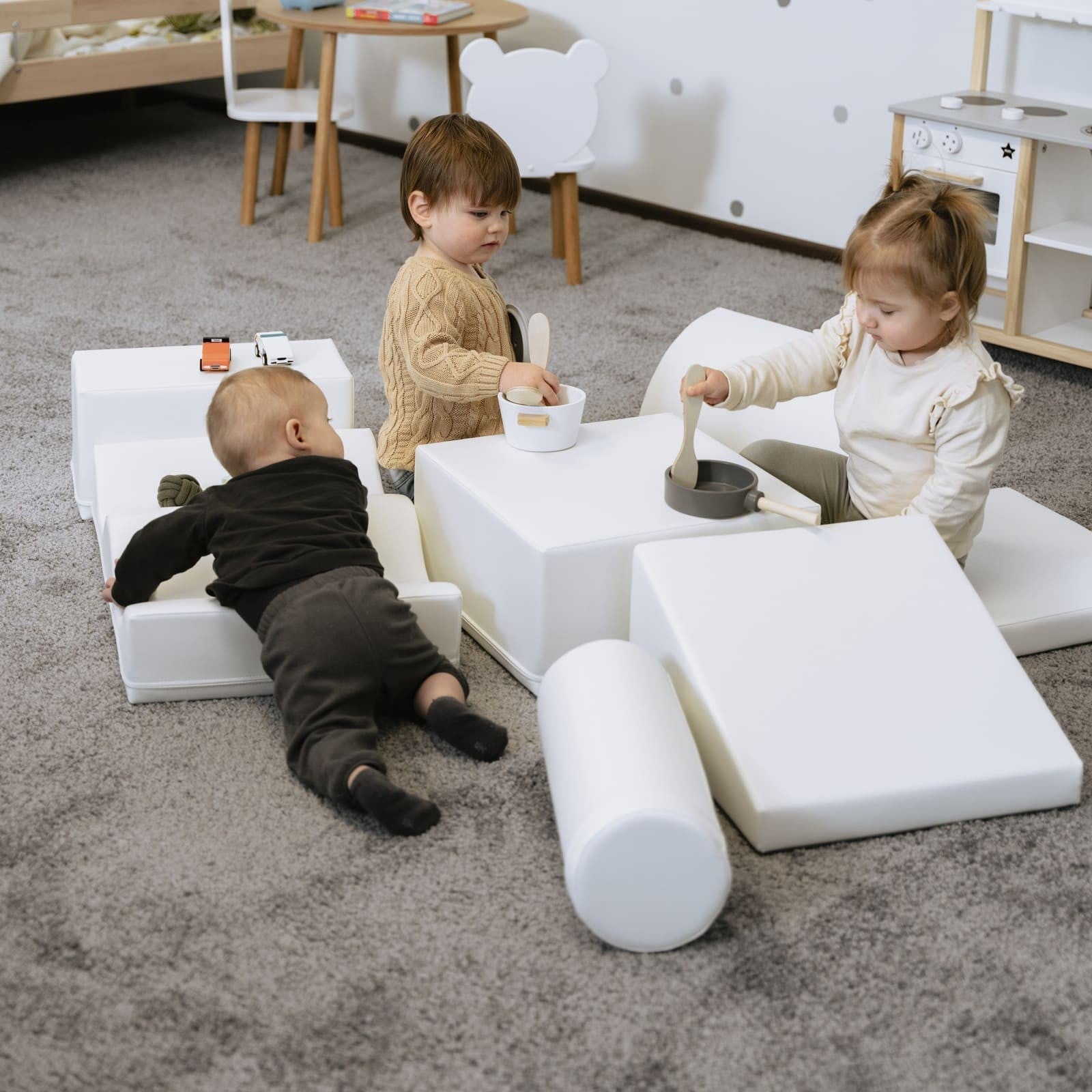 Soft Play Seven Foam Block Set in White
