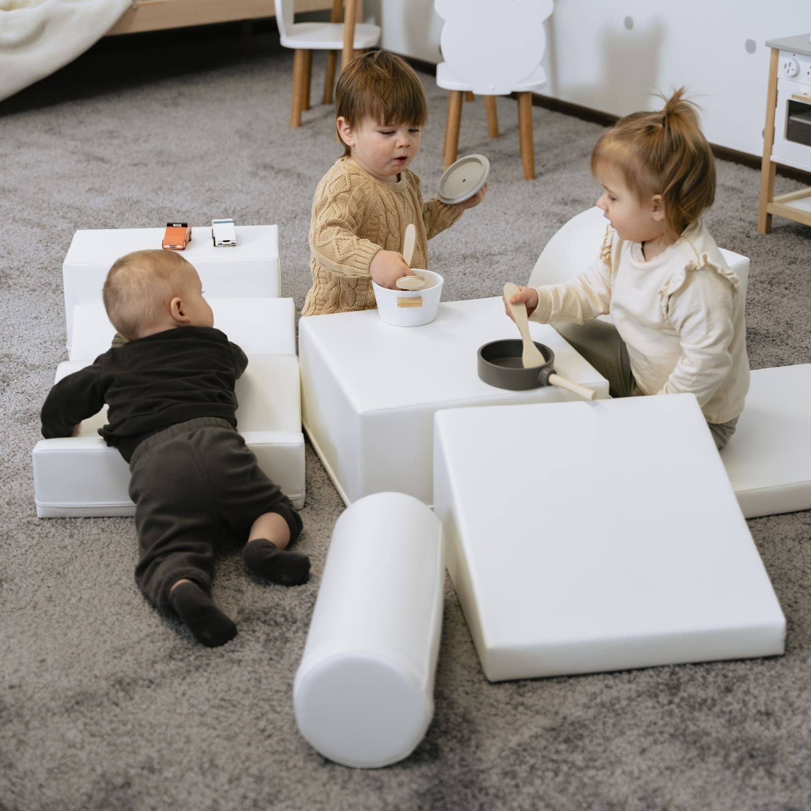 Soft Play Seven Foam Block Set in White