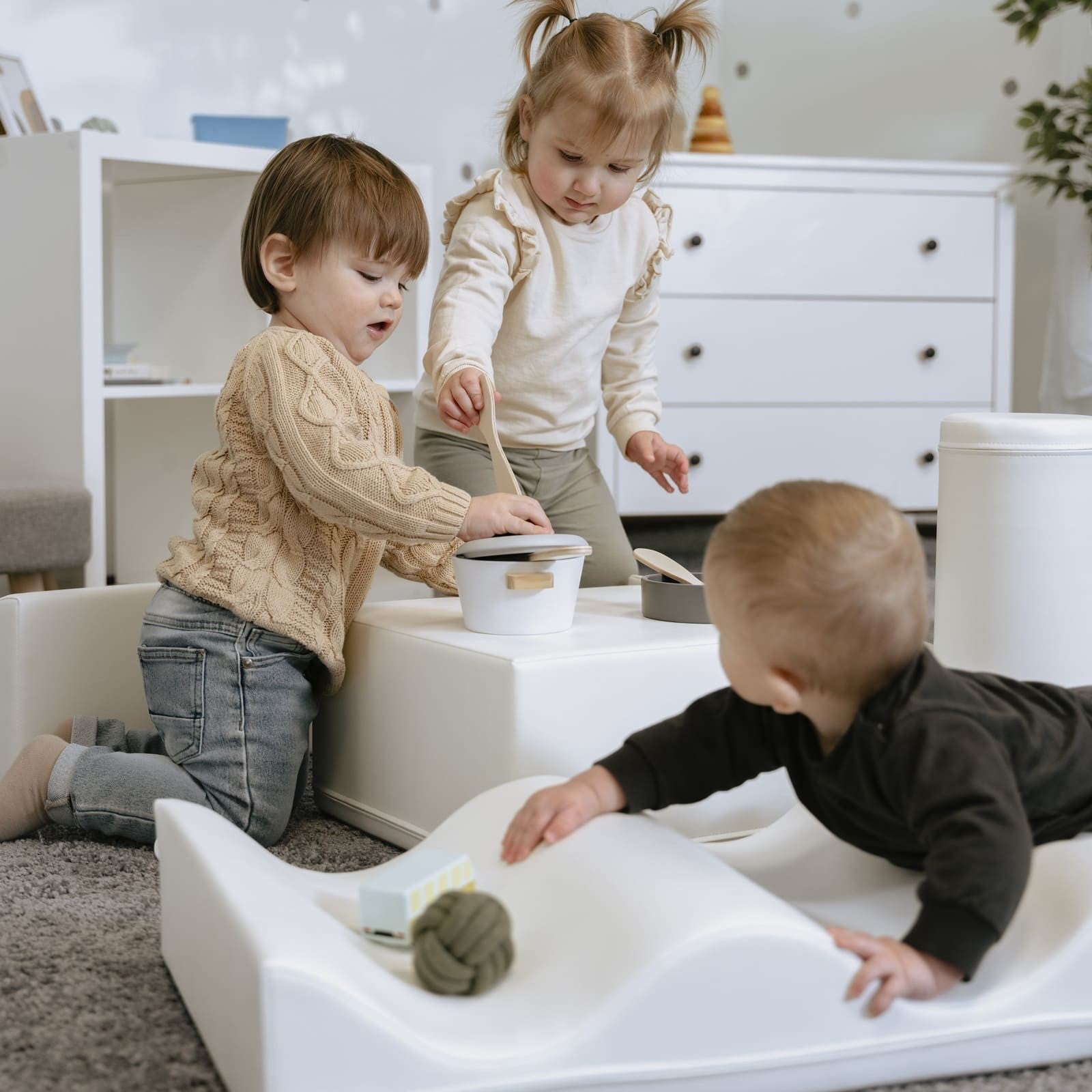 Soft Play Seven Foam Block Set in White