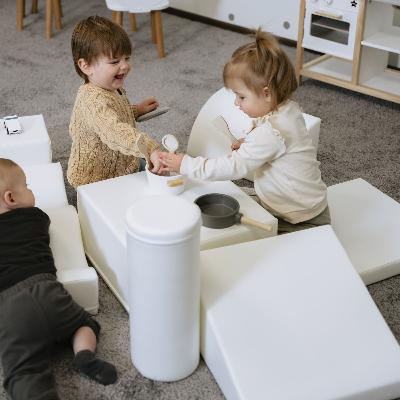 Soft Play Seven Foam Block Set in White