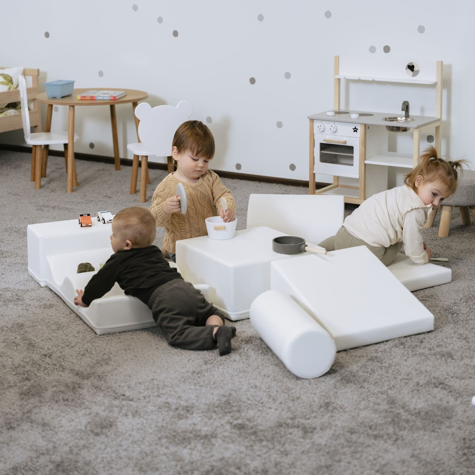 Soft Play Seven Foam Block Set in White