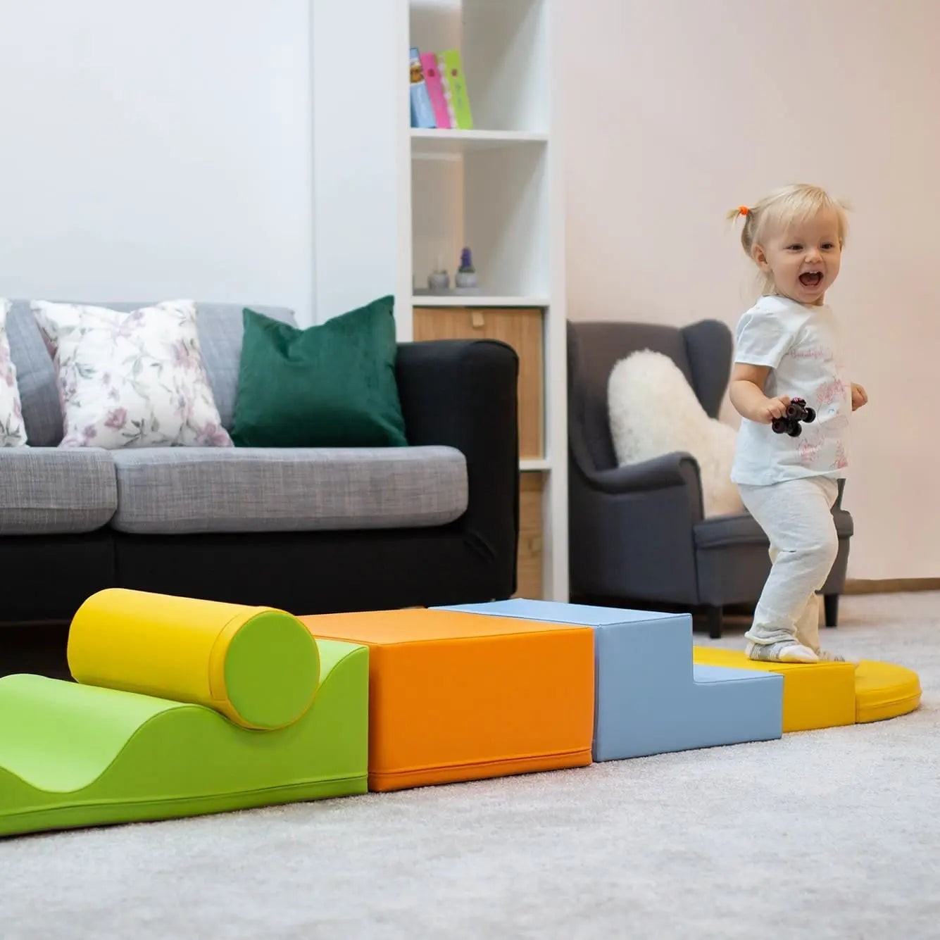 Soft Play 6 Foam Block Set in Light Multicolor