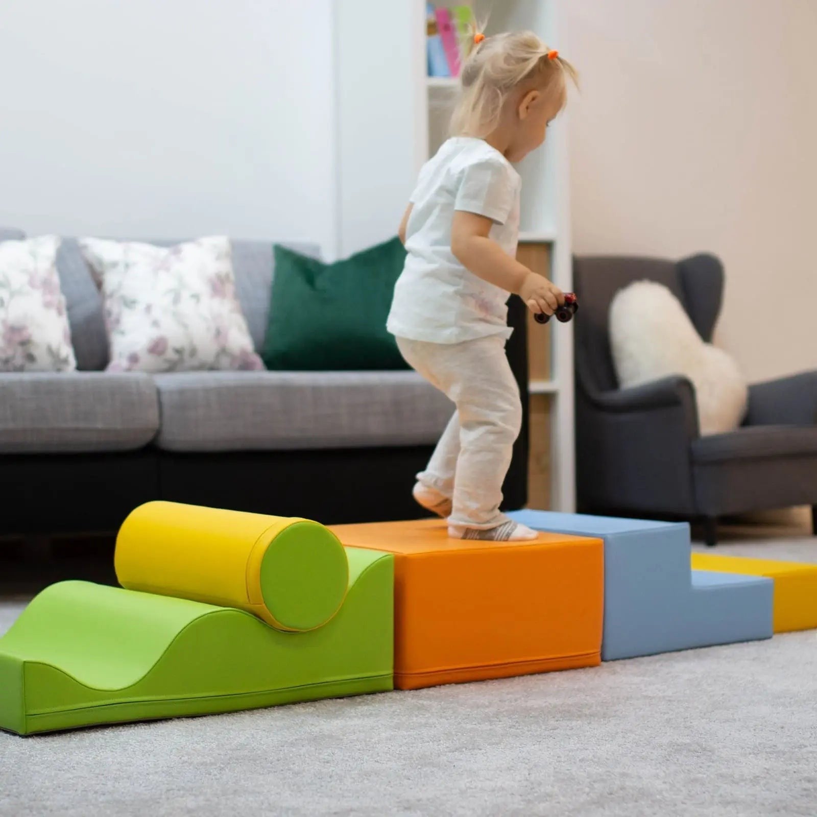 Soft Play 6 Foam Block Set in Light Multicolor