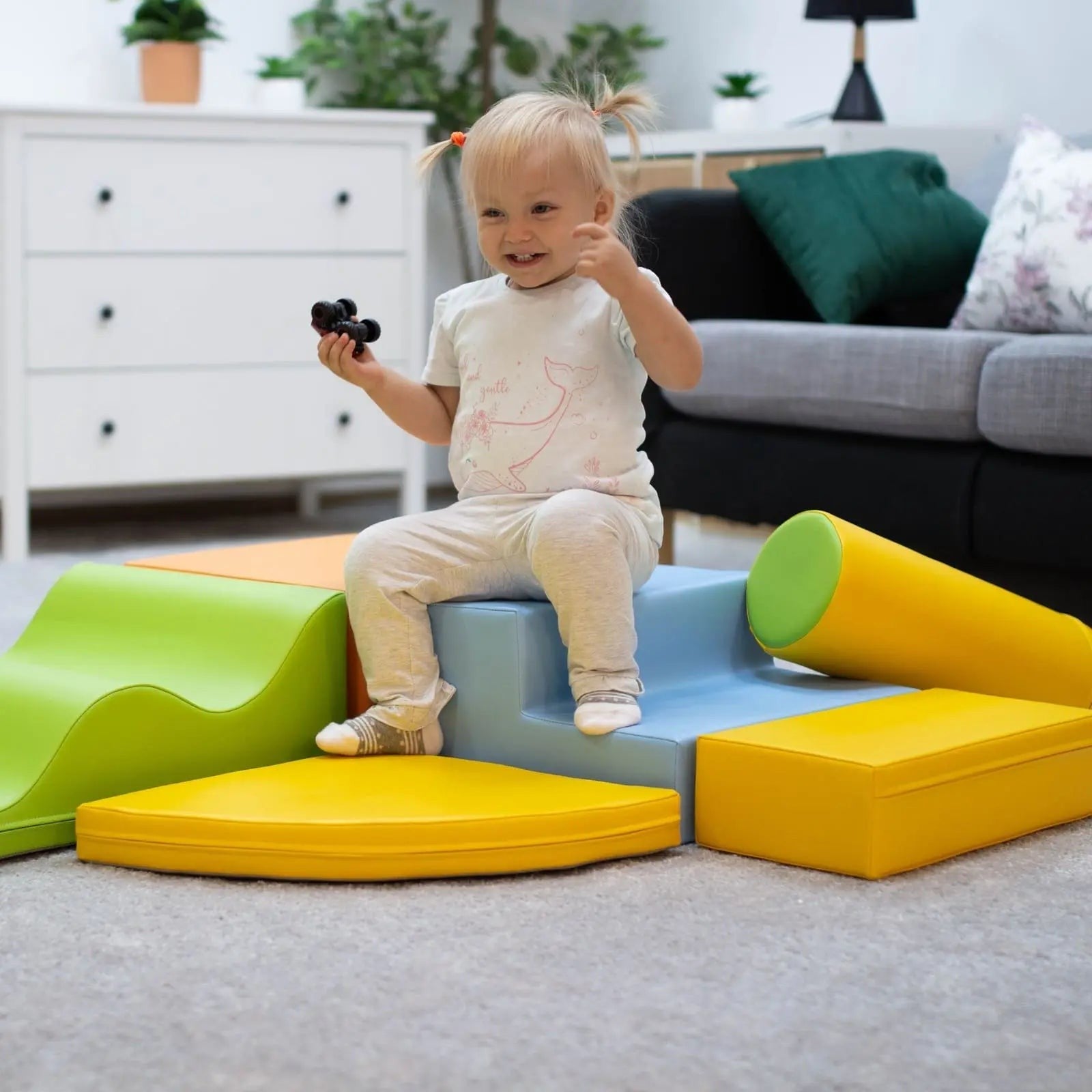 Soft Play 6 Foam Block Set in Light Multicolor