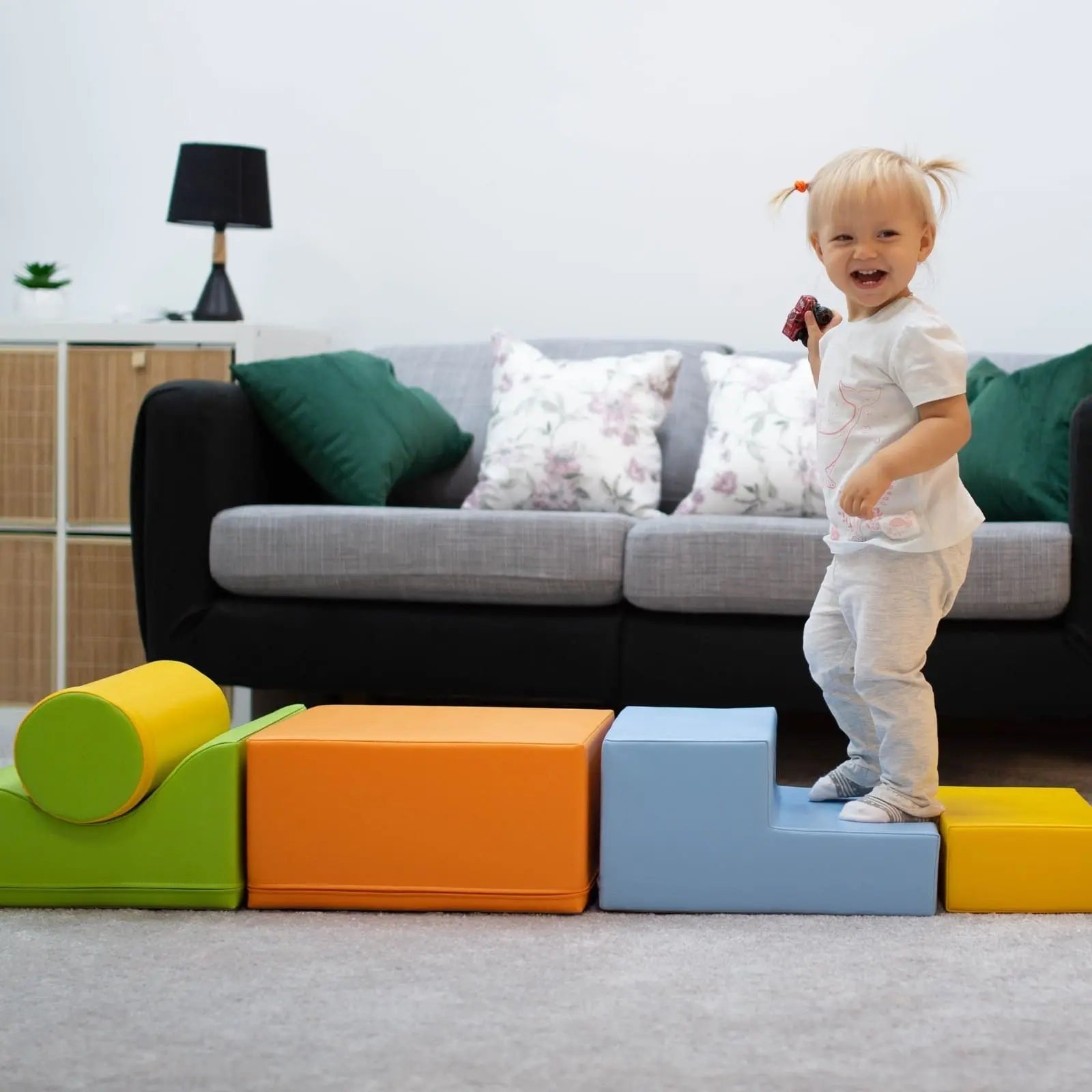 Soft Play 6 Foam Block Set in Light Multicolor