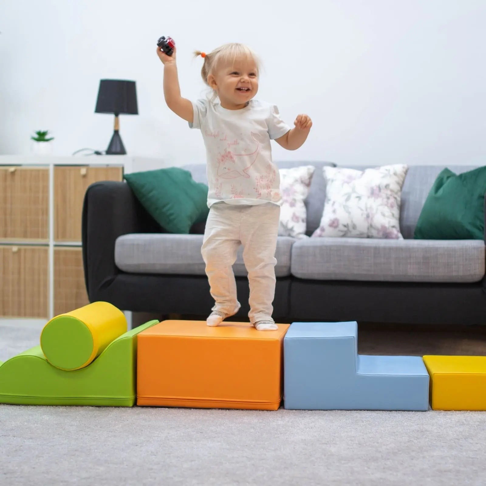 Soft Play 6 Foam Block Set in Light Multicolor