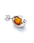 Floral Frame Amber Stud Earrings