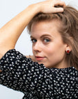 Floral Frame Amber Stud Earrings