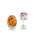 Floral Frame Amber Stud Earrings