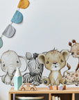 Baby Giraffe Lion Elephant Wall Sticker | Jungle Animal Nursery Decor