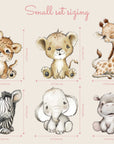 Baby Giraffe Lion Elephant Wall Sticker | Jungle Animal Nursery Decor