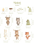 Forest Animals Nursery Wall Decal | Woodland Nursery Decal | Watercolor Bear, Deer, Owl, Fox, Rabbit Stickers | Peel and Stick Wall Decal