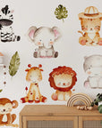 Jungle Wall Decals | Safari Animal Nursery Decor | Kids Room Decal | Reusable and Removable Wall Stickers