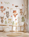 Forest Animals Nursery Wall Decal | Woodland Nursery Decal | Watercolor Bear, Deer, Owl, Fox, Rabbit Stickers | Peel and Stick Wall Decal