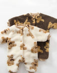 Bear Fleece Romper Cream or Brown