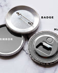 Light Grey Flamingo Pocket Mirror/Badge/Bottle Opener