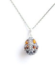 Fabergé Inspired Amber Egg Locket Necklace