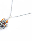 Fabergé Inspired Amber Egg Locket Necklace