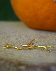Real Jasmine Twig Stud Earrings, Handmade Minimalist Jewelry, Organic Nature Studs, Gift for Beauty & Sensuality, Gold or Sterling Silver 925