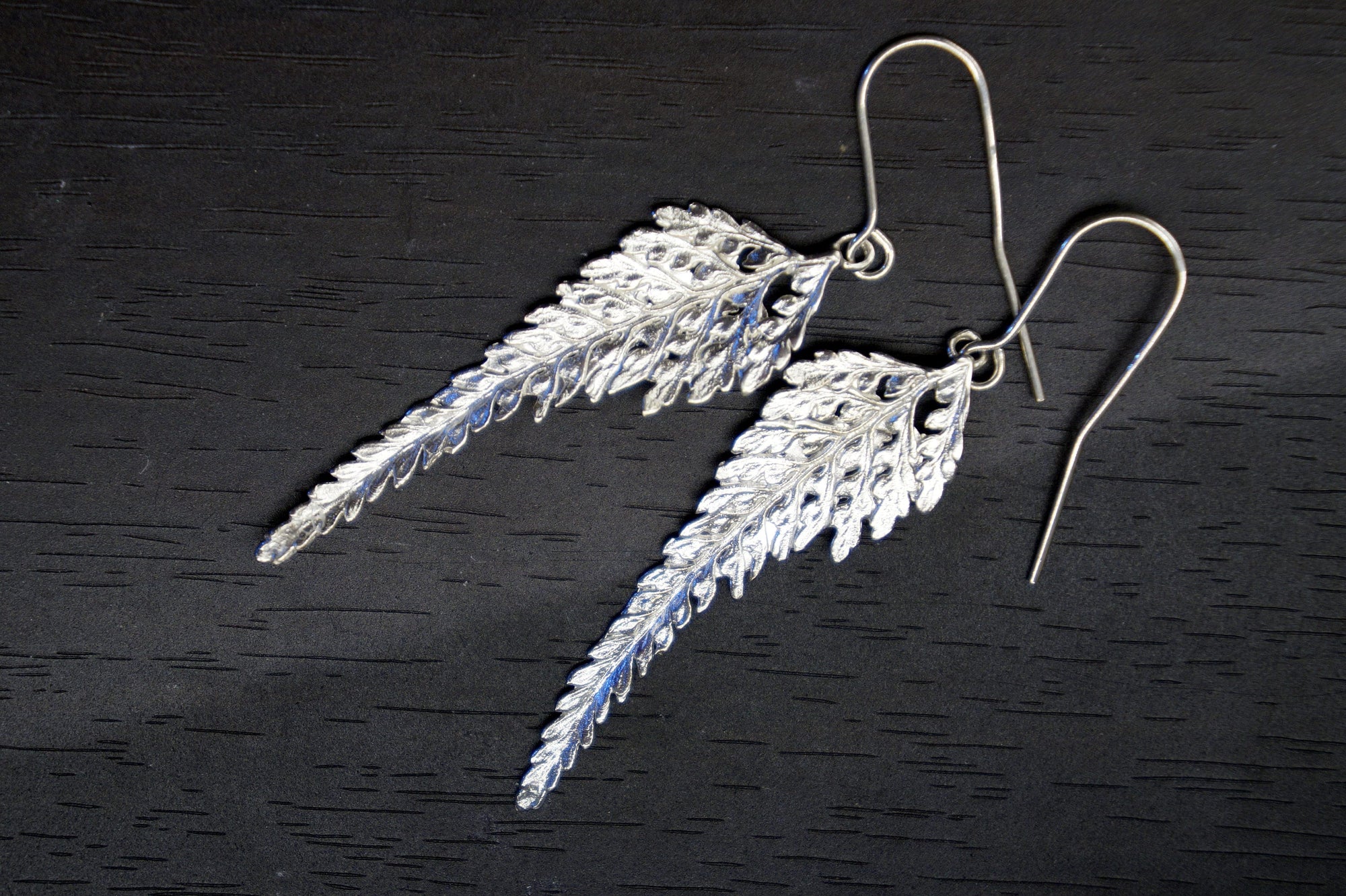 Fern Leaf Earrings: 14K Gold Plated Sterling Silver Drop-4