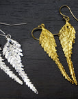 Fern Leaf Earrings: 14K Gold Plated Sterling Silver Drop-0