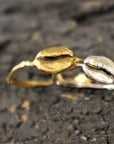 Silver Coffee Ring, Gold-Plated Sterling Silver Jewelry, Coffee Bean Ring, Gift for Her, Birthday Gift for Women, Handmade Jewelry-0