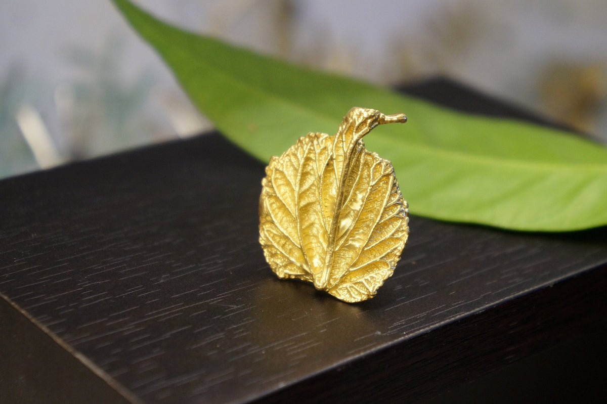Real Leaf Statement Ring, Handmade Statement Jewelry, Organic Botanical Band, Unique Gift for Nature Lovers, Gold or Sterling Silver 925
