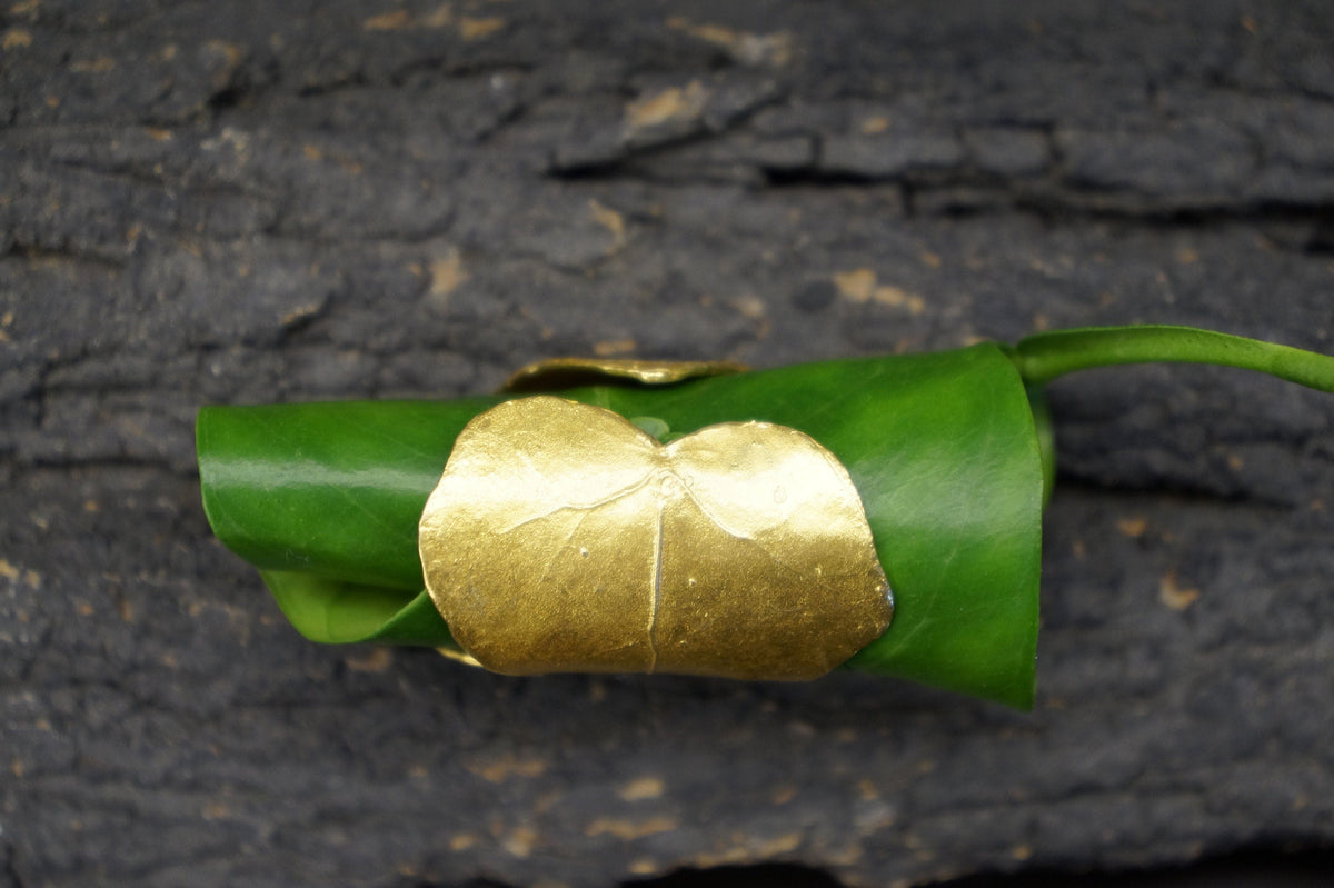 Real Ivy Leaf Adjustable Ring, 14K Gold Plated Brass Band, Handmade Jewelry Gift, Birthday Gift for Women, Boho Fashion Eco Accessory