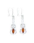 Amber Violin Dangle Earrings