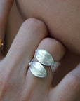 Rose Leaf Ring: Handmade Nature Jewelry (Adjustable Silver or Gold)-1